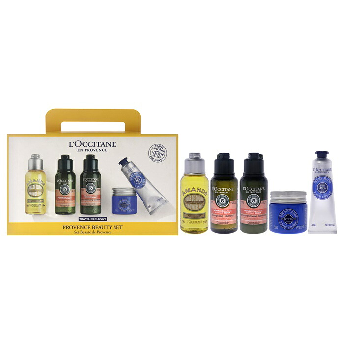 【月間優良ショップ受賞】 L'Occitane En Provence Travel Set 2.5oz Almond Shower Oil, 2.5oz Intensive Repair Shampoo, 2.5oz Intensive Repair Conditione 送料無料 海外通販