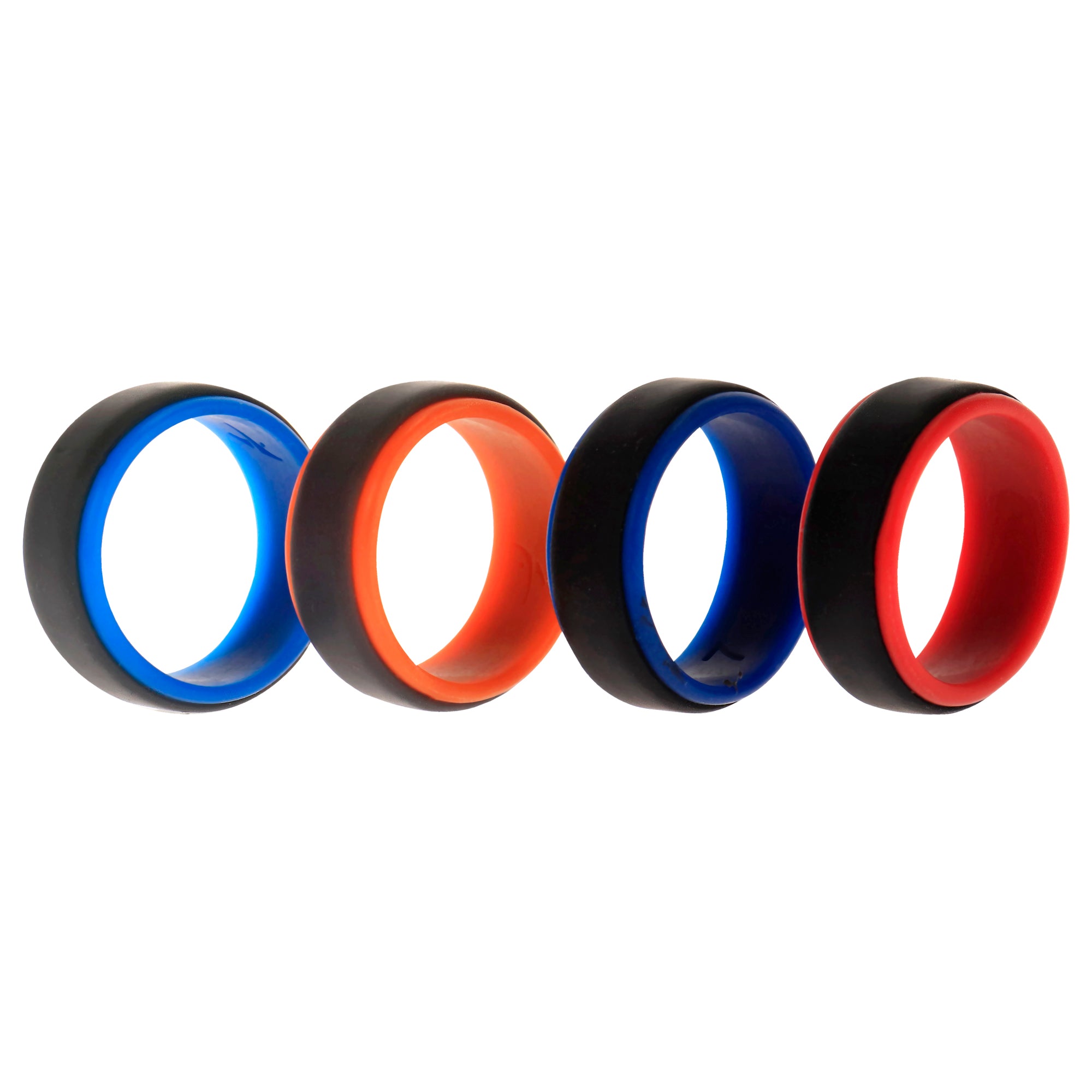 ROQ Silicone Wedding 2Layer Step Ring Set - Grey Black by ROQ for Men - 4 x 7 mm Ring
