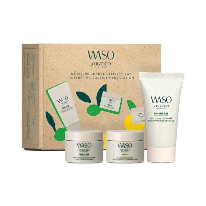 Shiseido Waso Moisture Charge Kit Woman Set Oil Cleanser & Moisturizer 15ml & Sleeping Mask 15ml 30ml｜The Beauty Club