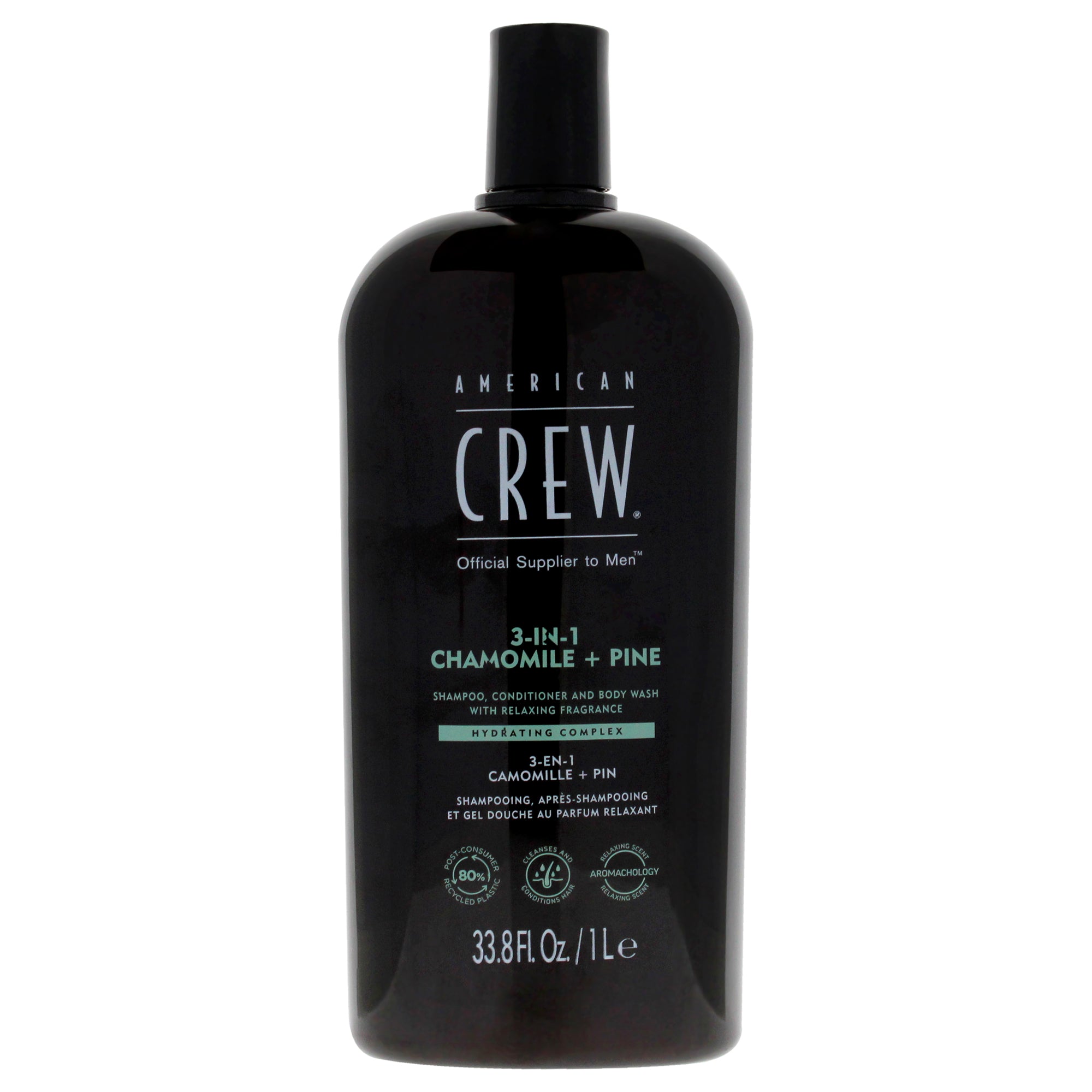 American Crew 3-In-1 Chamoline Plus Pine by American Crew for Men - 33.8 oz Shampoo, Conditioner and Body Wash