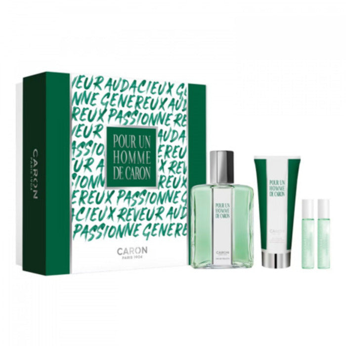 Caron Pour Homme De Caron Set Eau De Toilette & Eau De Toilette Le Matin 5ml & Eau De Parfum Le Soir 5ml & Sg 75ml 125ml
