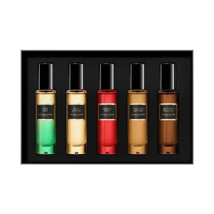 Carolina Herrera Unisex Discovery Set Eau De Parfum (true Oud & Gold Incense & Sandal Ruby & Stallion Leather & Mystery Tobacco) 5x15ml｜The Beauty Club