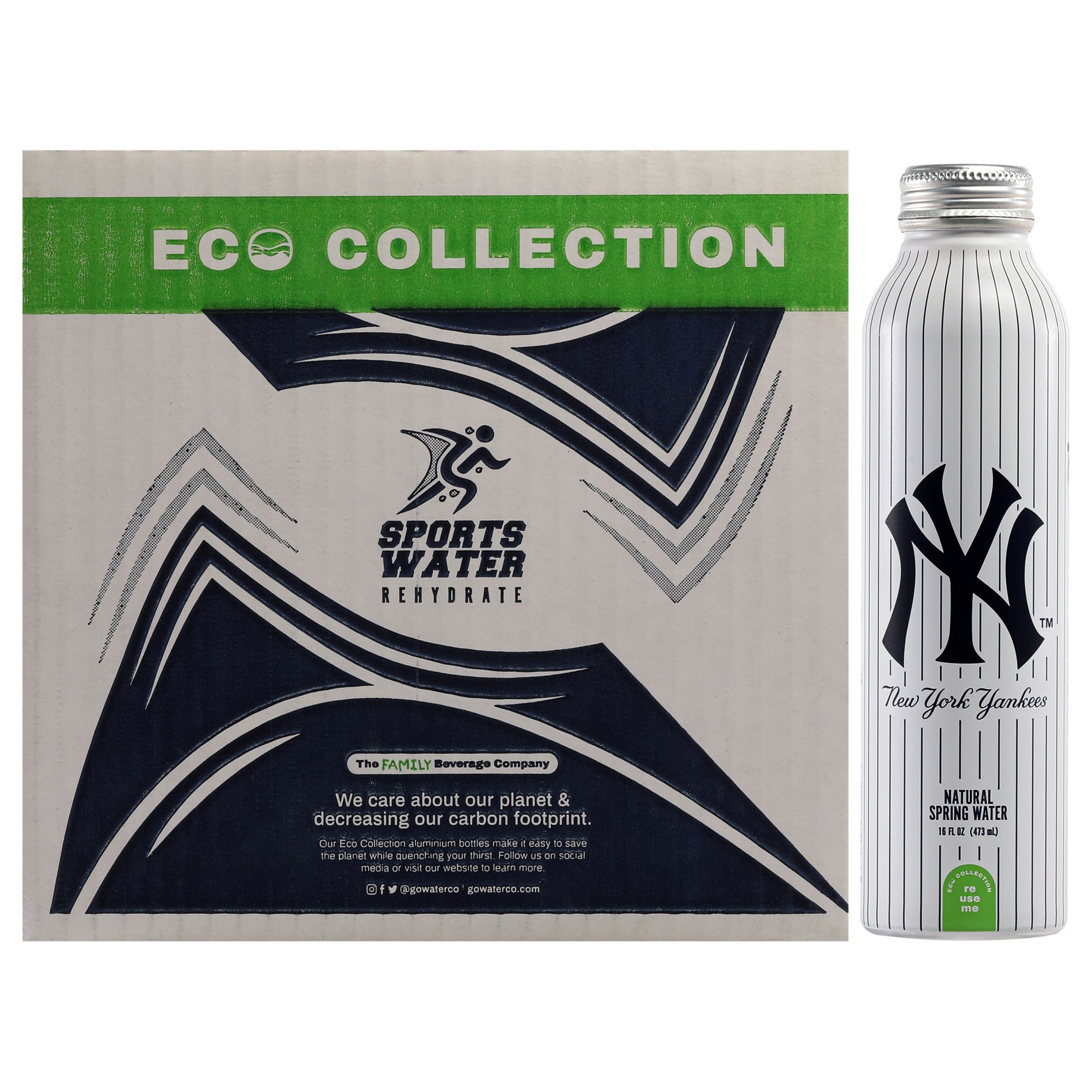 Yankees Yankees Water Bottle - Aluminum Material by Yankees for Unisex - 12 x 16.9 oz Water