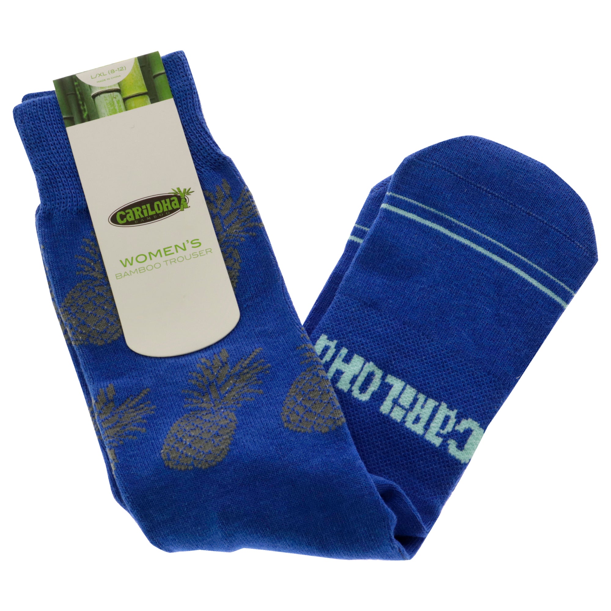 Cariloha Bamboo Trouser Socks - Pineapple Royal Blue by Cariloha for Women - 1 Pair Socks (L/XL)