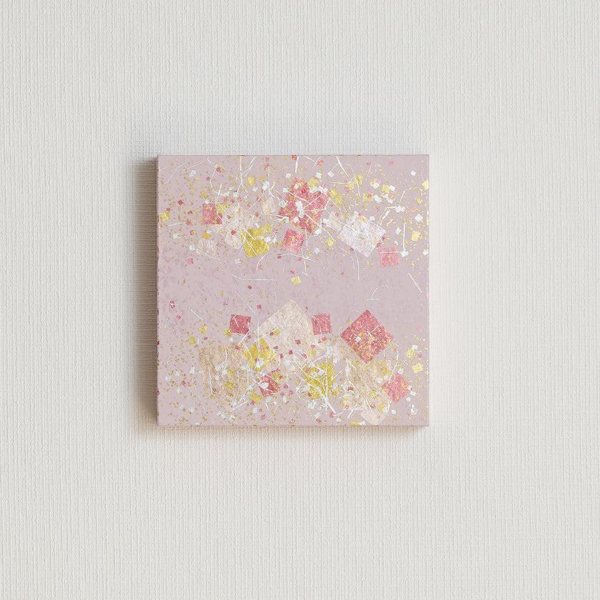 【アートパネル】春 桜小紋・箔 (S) | 金銀砂子細工 | 逸品集｜BECOS伝統工芸店