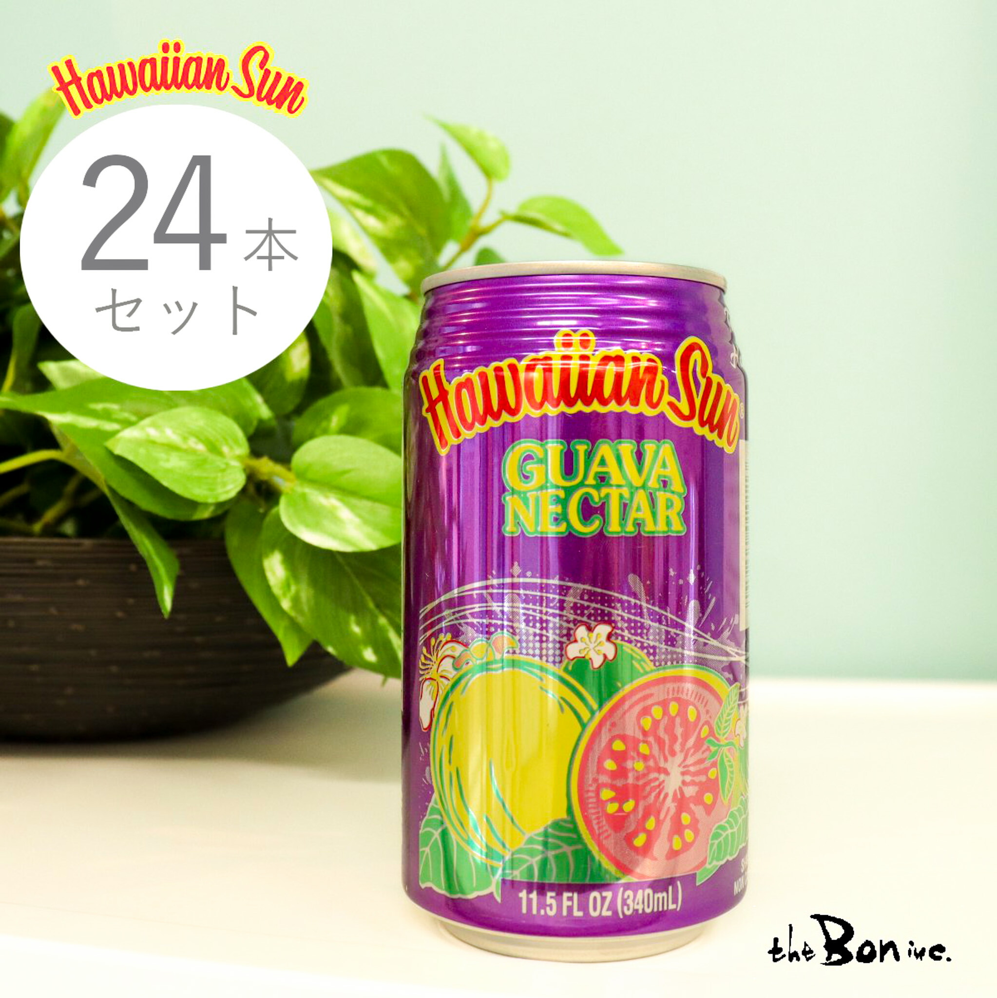 【1ケース】ハワイアンサン グアバネクター 340ml×24｜常温宅急便｜