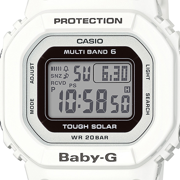 Baby G ベビーg スクエア 樹脂バンド レディース デジタル 電波ソーラー ホワイト Bgd 5000u 7jf 腕時計 国内正規品 カシオ