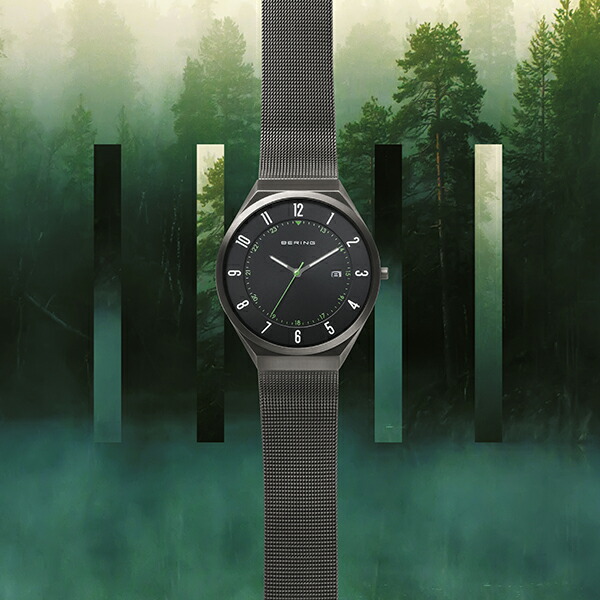 日本限定モデル 7月8日発売 Bering ベーリング Ocean Forest 日本限定モデル 森 128 メンズ レディース 腕時計 クオーツ 電池式 メッシュベルト ウルトラスリム 薄い Fucoa Cl