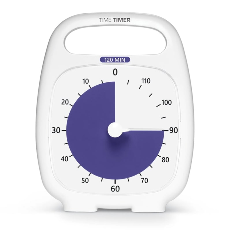 送料無料!！タイムタイマー TIME TIMER 【勉強タイマー 120分 プラス ハンドル付き ホワイト 学習アラーム】 TT120-W 正規品