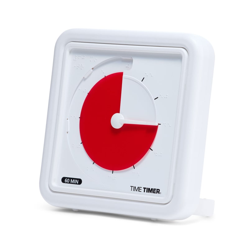 送料無料!！タイムタイマー TIME TIMER 【BRAILLE 19cm 60分 ブレイル レッドディスク 時間管理 学習タイマー】 TTA1-EB-W 正規品