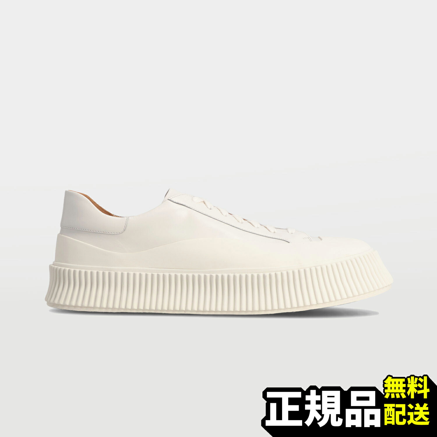 【新品 正規品】関税込み ジルサンダー JIL SANDER フラット LOW スニーカー 本革 メンズ スニーカー ホワイト J32WS0018 P4833 102｜The Feel Japan