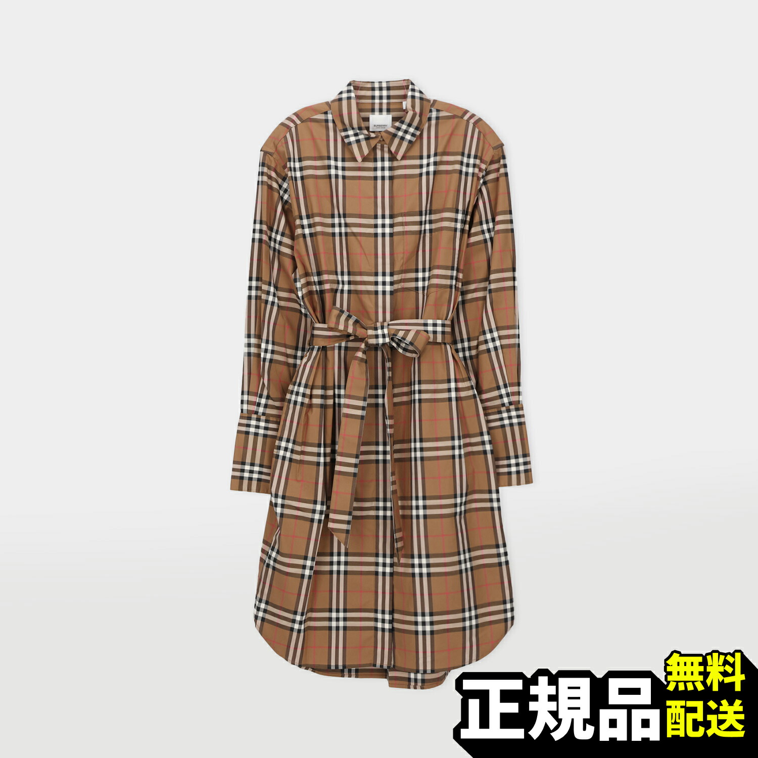 【新品 正規品】 関税込みバーバリー BURBERRY IVERY アイベリー ロング シャツ ワンピース ベルト付き レディース ワンピース ベージュ系 80843091 バーバリーワンピース｜The Feel Japan 35,230円