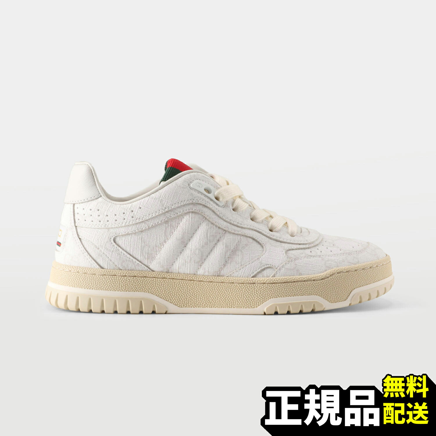 【新品 置き目品】 関税込み グッチGUCCI レウェブ スニーカー 靴 PVCコーティングキャンバススニーカー レディーススニーカー 象牙色系816818 FAD7V