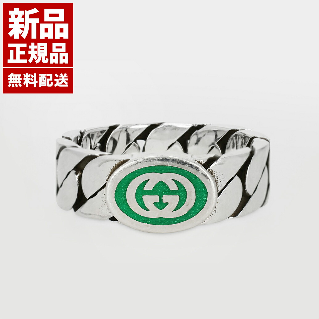 楽天市場】GUCCI グッチ 指輪 チェーンリング SV925 ロゴエナメル