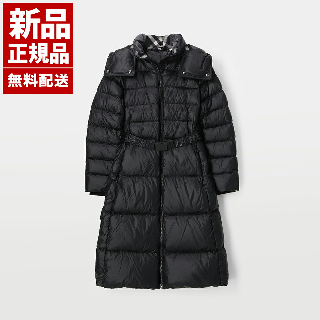 【新品 正規品】バーバリー BURBERRY SANDSEND ロング ジャンパー ダウンフード付き コート レディース アウター ブラック 80959541 ダウンジャケット