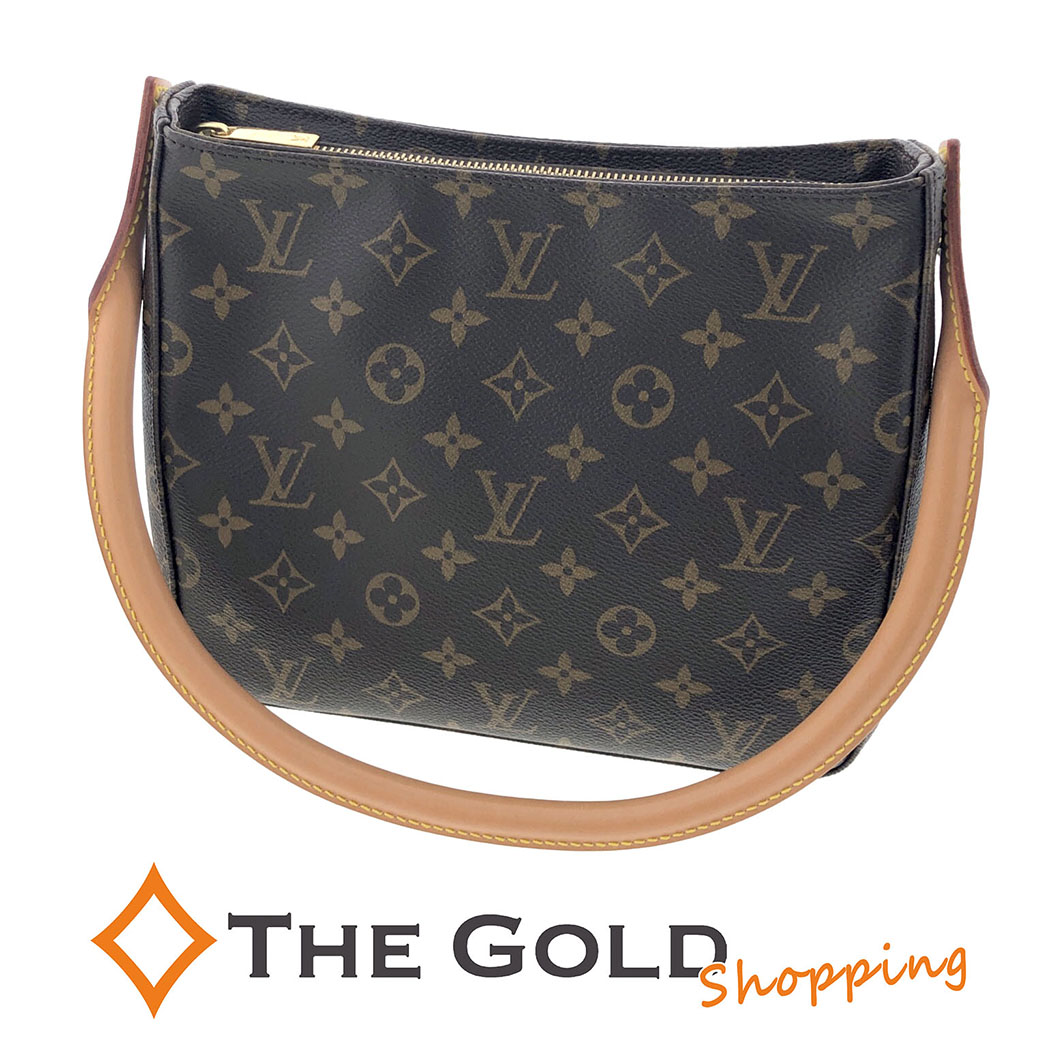 LOUIS VUITTON ルーピングMM M51146 モノグラム キャンバス ブラウン ワンショルダーバッグ レディース 肩掛け ルイヴィトン 【中古】 p2604