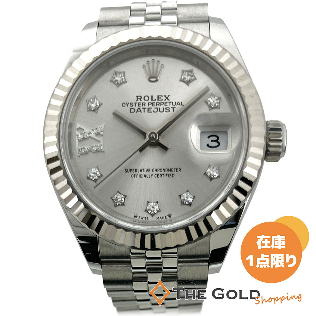 279174g 【楽天市場】ROLEX レディ デイトジャスト 279174G 28mm 自動巻き 9Pスター IX ダイヤインデックス シルバー文字盤 WG ...