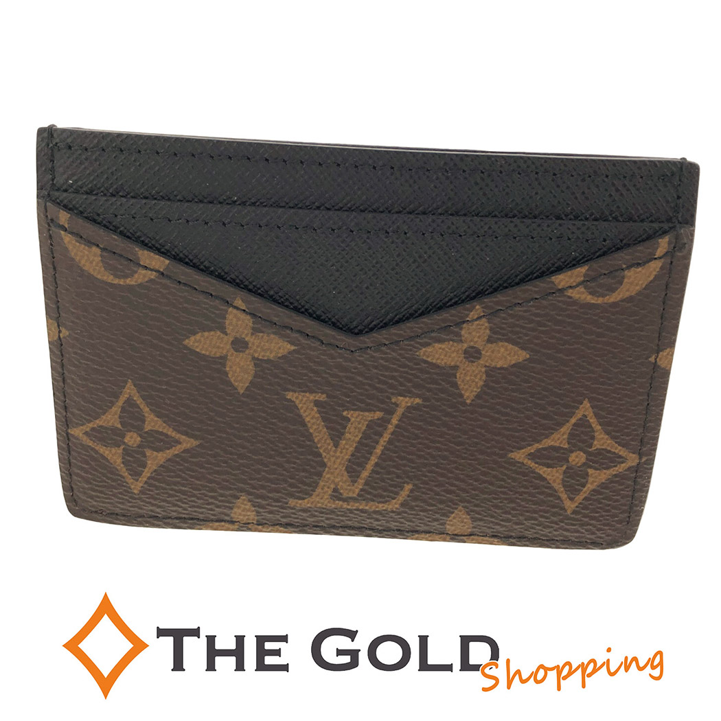 LOUIS VUITTON ネオポルトカルト M60166 モノグラム マカサー キャンバス ブラウン ブラック カードケース メンズ ルイヴィトン 【中古】 p2606｜THE GOLD ショッピング