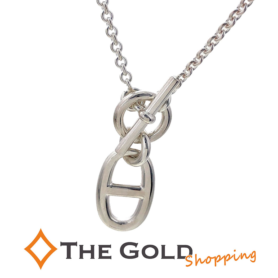 HERMES シェーヌダンクル アミュレット ネックレス Ag925 男女兼用 ジュエリー シルバーアクセサリー エルメス 【中古】