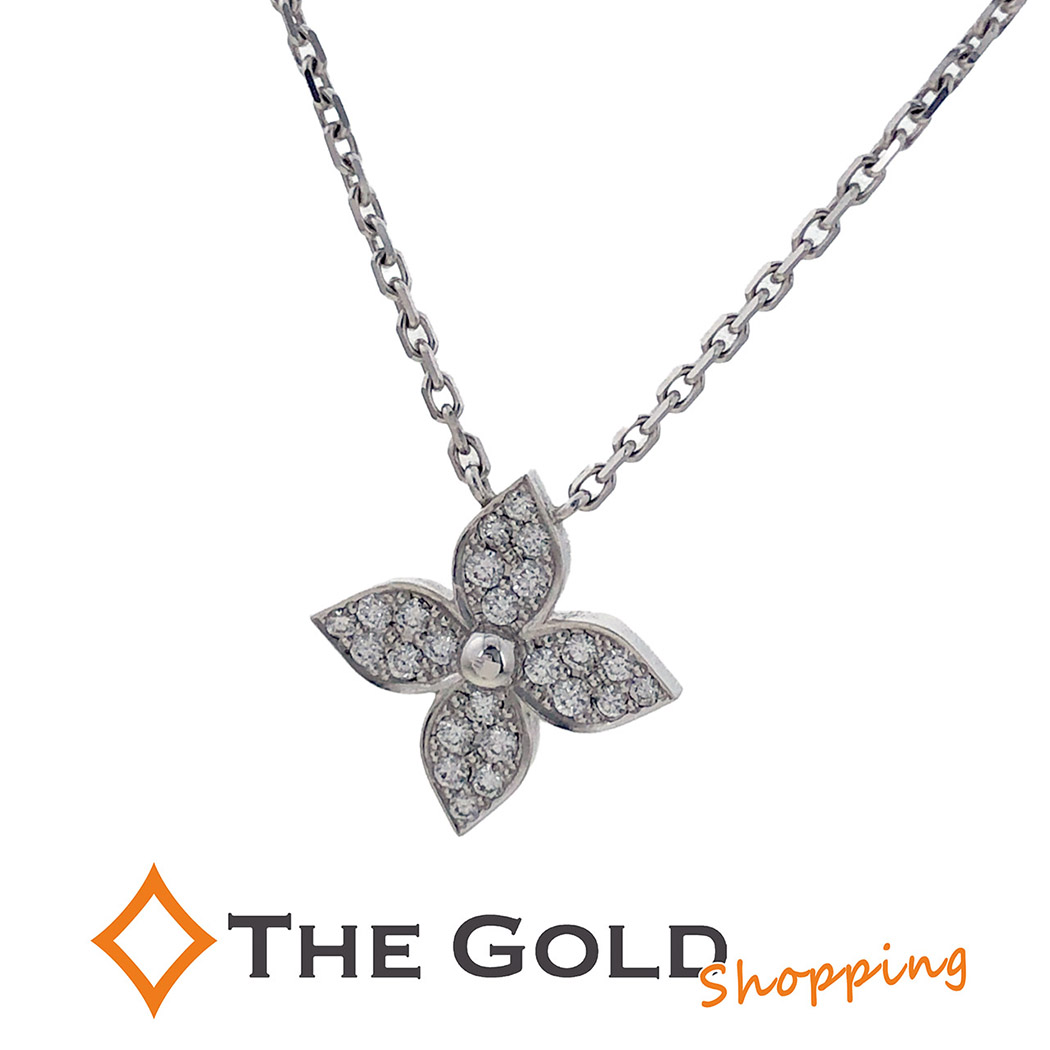 LOUIS VUITTON ペンダントスターブロッサム Q93622 750 WG パヴェ ダイヤモンド ホワイトゴールド レディース ジュエリー ルイヴィトン 【中古】