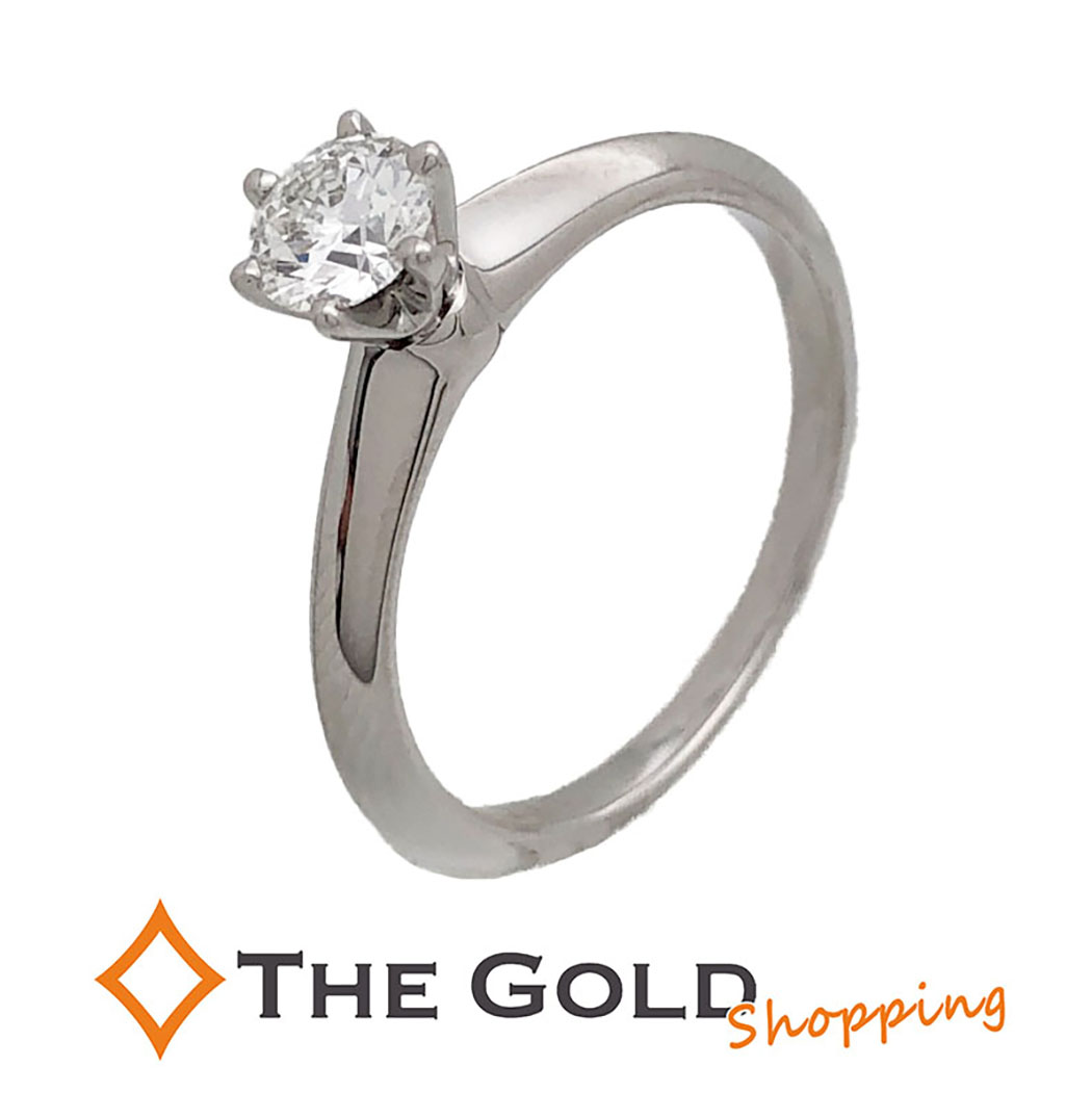 Tiffany&Co. ソリテールリング 9号 Pt950 ダイヤモンド D0.33ct プラチナ レディース ジュエリー 仕上げ済 ティファニー 【中古】