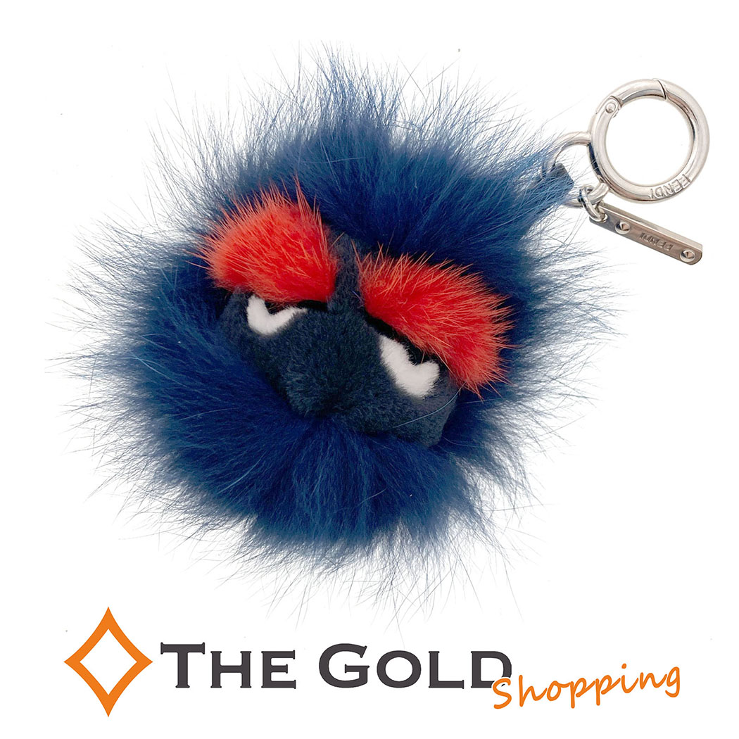 【7月26日までポイントアップ】FENDI バッグ バグズ チャーム ネイビー ブラック レッド キーホルダー 男女兼用 ファッション小物 フェンディ 【中古】｜THE GOLD ショッピング 15,629円