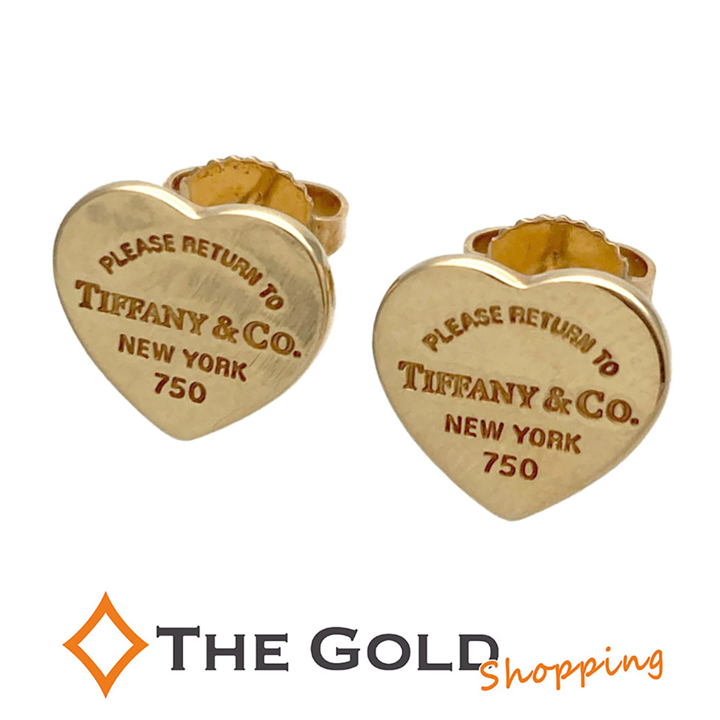 Tiffany&Co. リターントゥ ハートピアス 750 YG イエローゴールド ロゴ スタッド式 レディース ジュエリー ティファニー 【中古】|THE GOLD ショッピング