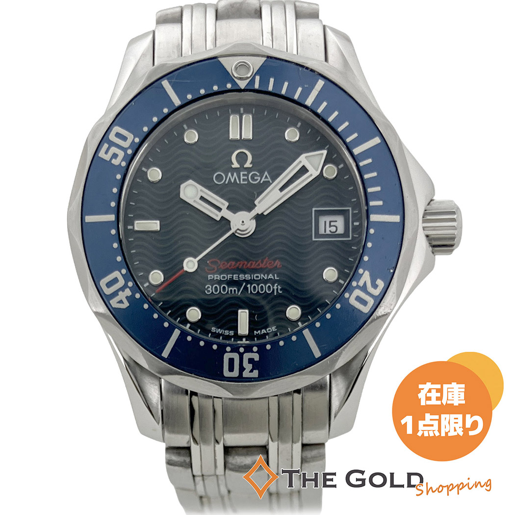 OMEGA シーマスター300 2224.80 電池交換済 仕上げ済 28mm 青文字盤 クォーツ 腕時計 レディース ウォッチ オメガ 【中古】｜THE GOLD ショッピング
