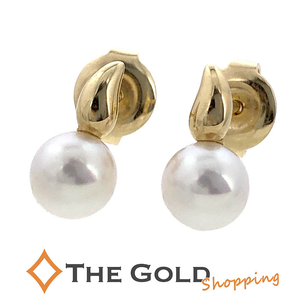 ミキモトＫ１８イエローゴールドパールピアス☆パール約５.２５mm☆現行品☆ MIKIMOTO ミキモト ゴールデンパールピアス K18イエローゴールド