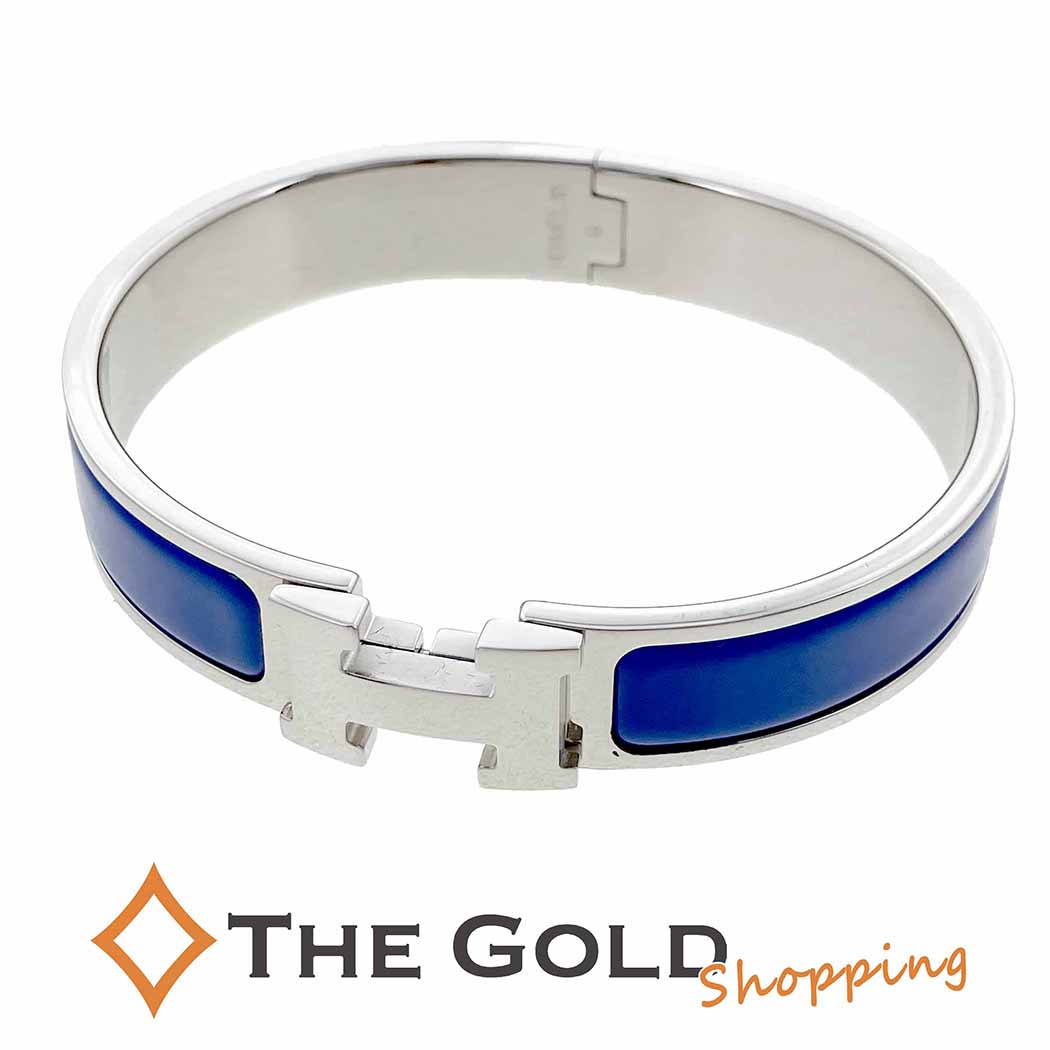 楽天市場】エルメス クロスモチーフ バングル ゴールド グレー メッキ