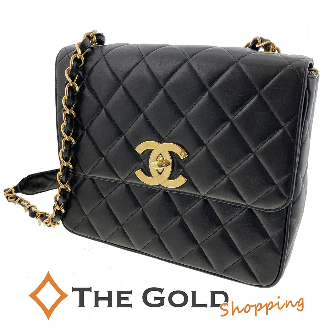 CHANEL ヴィンテージ シャネル マトラッセ 縦型 チェーンショルダー