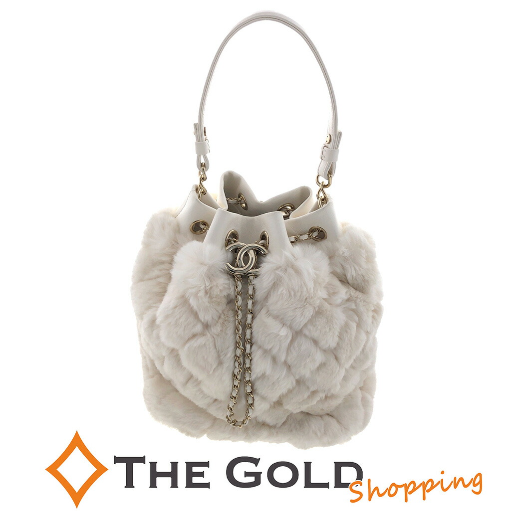 シャネル 巾着ショルダーバッグ ホワイト キュートな巾着型】CHANEL|Clutch with chain (CHANEL/ショルダー