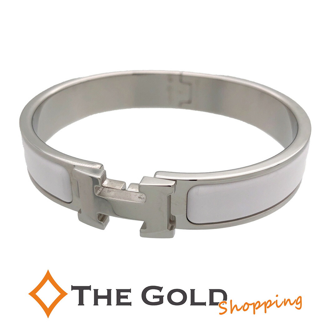 楽天市場】エルメス クロスモチーフ バングル ゴールド グレー メッキ