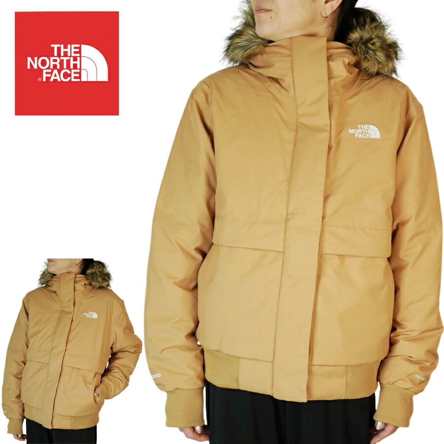 ノースフェイス THE NORTH FACE レディース ジャケット W ARCTIC BOMBER JACKET ウィメンズ アークティク ボンバー ジャケット ALMNDBR/ABNFMLP アーモンドバター アウター ミドル丈 ナイロン ベージュ 上着 ロゴ フード アウトドア キャンプ ノー