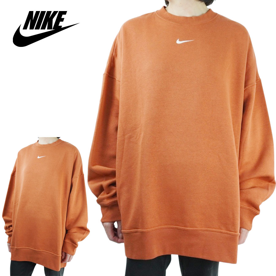 ナイキ NIKE レディース スウェット NSW OVERSIZED FLEECE CREWNECK SWEATSHIRT ナイキスポーツウェア オーバーサイズド フリース クルーネックスウェットシャツ ORANGE(オレンジ) 女性用 トップス フリース ロゴ シンプル スポーティ