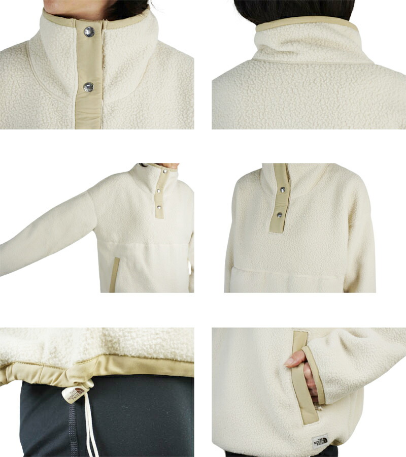 The North Faceノースフェイスusa企画 日本未入荷w Flc Mashup 1 4 Snp ウィメンズ マッシュアップ1 4スナッププルオーバーblchdsnd Hwthnkk サンド ホーソンカーキ 白 ベージュ フリース アイボリー パーカー Csg Com Py