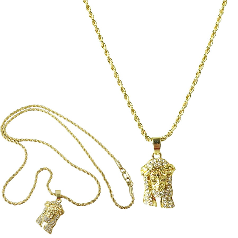 【楽天市場】【クリックポスト対応可】男女兼用 ネックレスJEJUS NECKLACEジーザス ネックレスGOLD(ゴールド)キリスト イエス