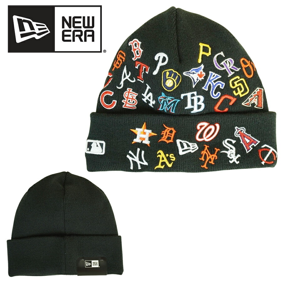【楽天市場】【クリックポスト発送】NEW ERA ニューエラ海外限定 男女兼用 ニット帽10132 MLB LEAGUE OVERLOAD