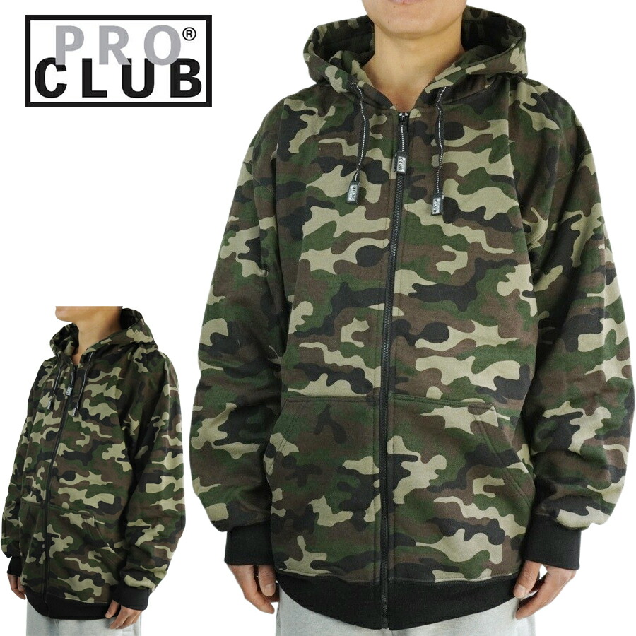 楽天市場】PRO CLUB プロクラブ リバーシブルZIPパーカー 黒