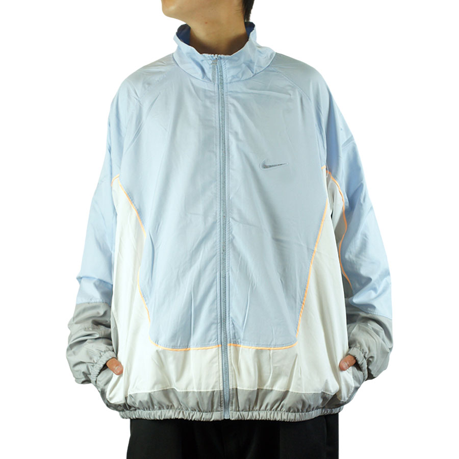 ナイキ Nikeメンズサイズ ジャケットthrowback Jacketskyblue White Grey スカイブルーホワイトグレー ライトアウター 水色 白 灰色 ナイロン オレンジ Deerfieldtwpportage Com