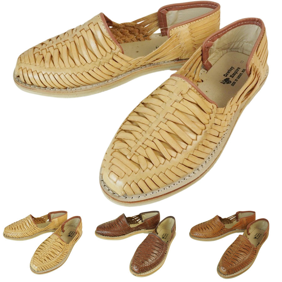 メンズ シューズ MADE IN MEXICO HUARACHE SHOES メキシコ製 ワラチシューズ メキシカンサンダル BROWN(ブラウン) CAMEL(キャメル) BROWN(ブラウン) レザー本革 ハンドメイド 手縫い 編み込み ハラチ グルカサンダル