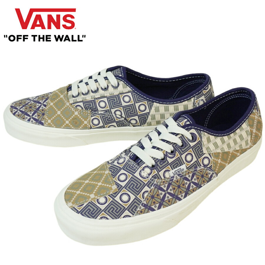 <br>VANS スニーカー<br>VANS ヴァンズ バンズ<br>【箱なし】<br>AUTHENTIC オーセンティック PATCGEO TREK NAVY ジオトレックネイビー幾何学 とライバル パッチワークメンズ レディース スニーカー 靴 ローカット