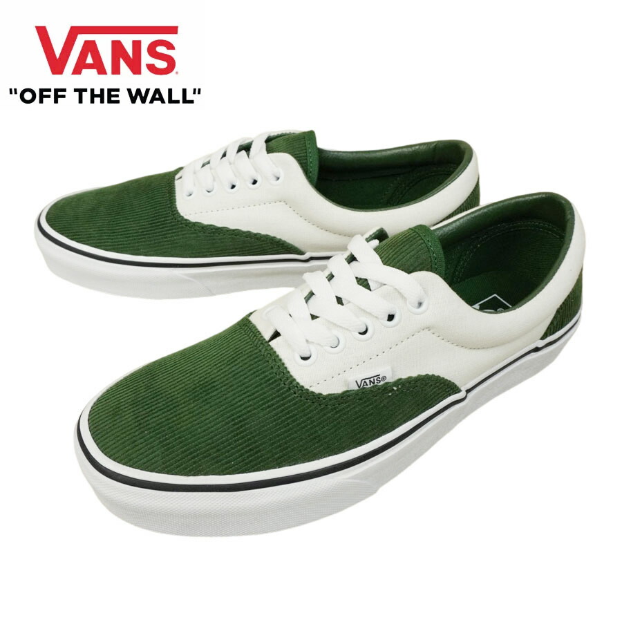 VANS スニーカー VANS ヴァンズ バンズ 【箱なし】 ERA エラ MINI CORD GREEN/WHITE ミニコードグリーン/ホワイト 白 緑 カーキ オリーブ キナリ キャンバス コーデュロイ メンズ レディース スニーカー 靴 ローカット