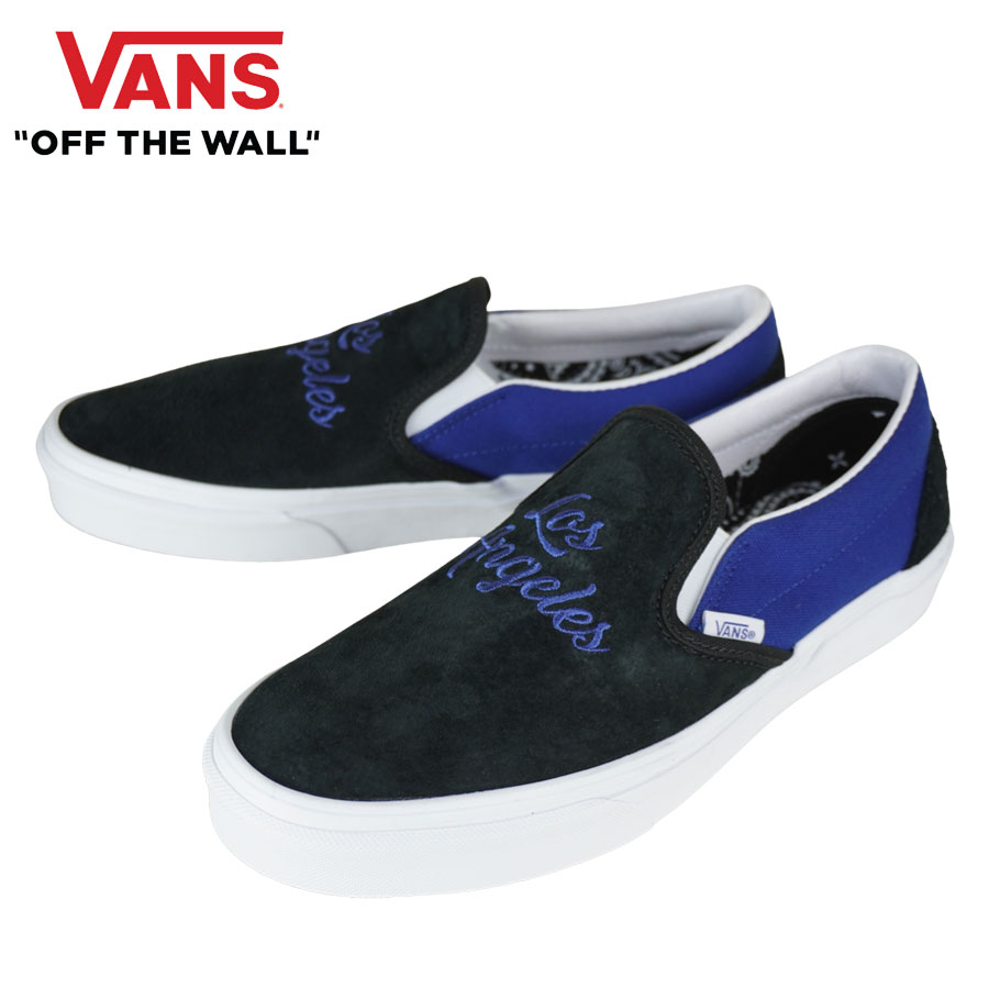 \u003cBR\u003eバンズ VANS ヴァンズ\u003cBR\u003eメンズ スニーカー\u003cBR\u003eLOS ANGELES SLIP ON\u003cBR\u003e天使の都市 スリッポン\u003cBR\u003e(LOS ANGELES)BLACK/TRUE BLUE(天使の都市 黒いこと/トゥルーブルー)\u003cBR\u003e靴 横すべり メンズ レディース 紐絶無 天使の都市