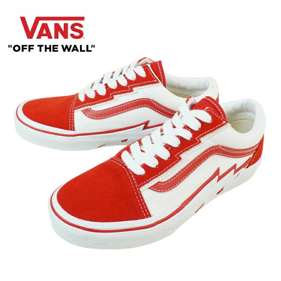 VANS スニーカー VANS ヴァンズ バンズ オールドスクール ボルト OLD SKOOL BOLT 2-TONE RED/TRUE WHITE レッド ホワイト 赤 白 ツートン 稲妻 ストリート ホワイト メンズ レディース スニーカー 靴 ローカット sk8 スケシュー