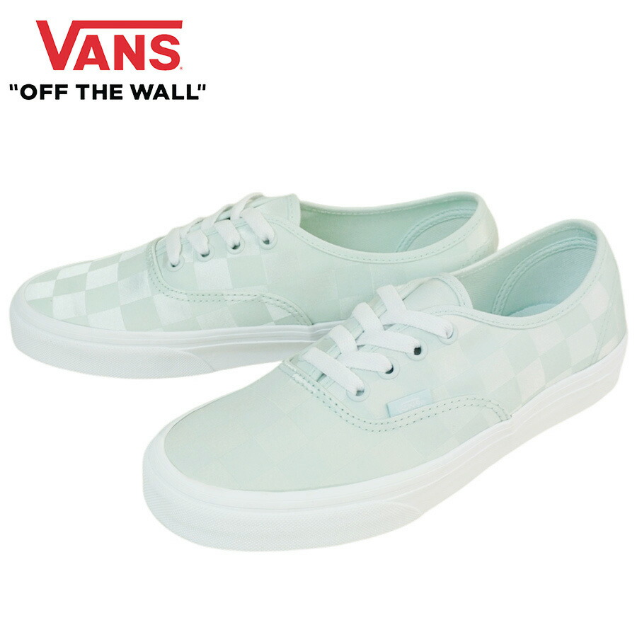VANS スニーカーVANS ヴァンズ バンズAUTHENTIC オーセンティックSATIN CHECKERBOARD SPA BLUEサテン チェッカーボード スパ ブルーグリーン パステル 淡色 メンズ レディース スニーカー 靴 ロ｜THE MATERIAL WORLD