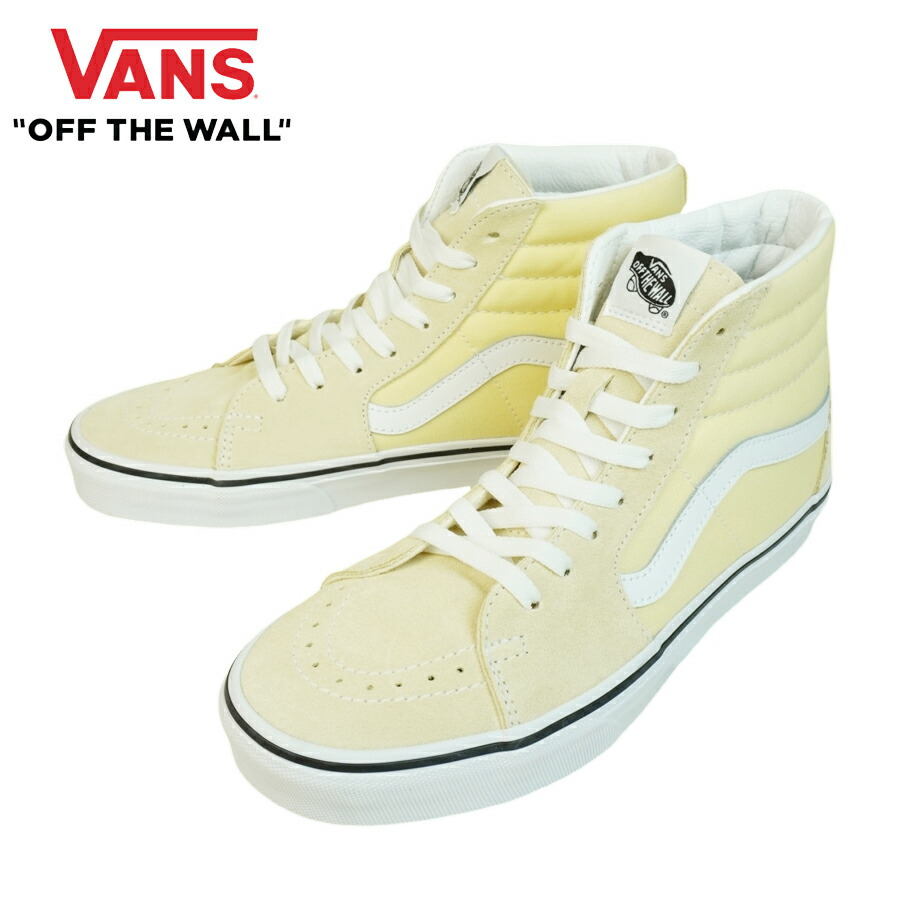 バンズ VANS ヴァンズSK8-HI スケートハイ スケーターハイVANILLA CUSTARD/TRUE WHITE バニラカスタード トゥルーホワイトイエロー 黄色 白 スエード キャンバスメンズ レディース スニーカー 靴 スケボー ハイカット imgrc0108860660.jpg
