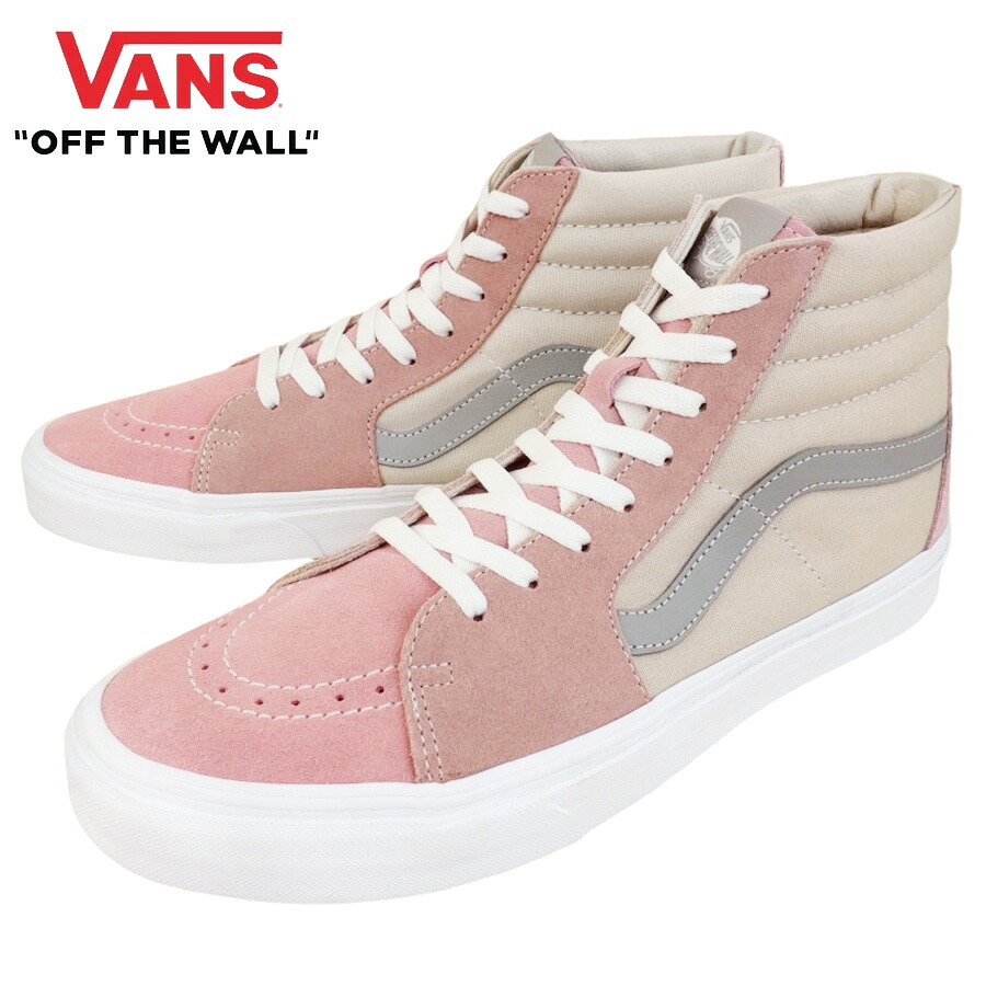 VANS スニーカーバンズ ヴァンズ SK8-HI スケートハイCOLOR BLOCK PINK MULTI カラーブロック ピンク マルチパステルカラー ハイカットベージュ グレー メンズ レディース ストリート カジュアル｜THE MATERIAL WORLD