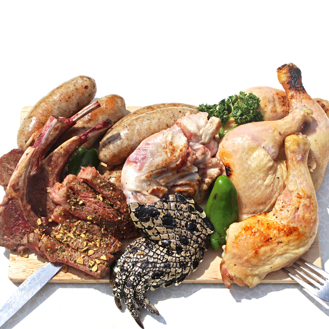 極 インパクト絶大！BBQセット 2.58kg 6-10人前！盛り上がるバーベキュー肉（ BBQ食材 ）自宅でも楽しめる！サーロイン 塊肉 ワニ肉 ラムチョップ ソーセージ 骨付きチキンレッグお得さ福袋級！マンネリ回避 バーベキュー食材 送料無料 -SET019