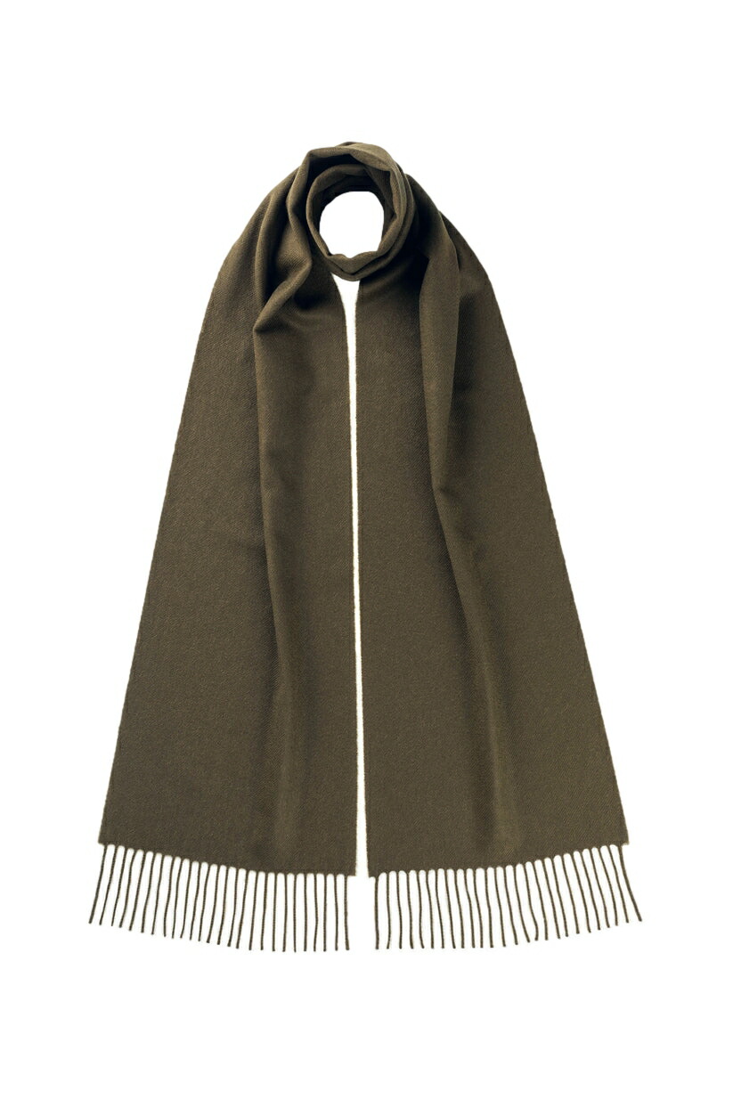 【正規取扱店】Johnstons of Elgin カシミアマフラー WA000016 ダークカーキ SC4319 DARK KHAKI (ジョンストンズ オブ エルガン)｜THE PARK